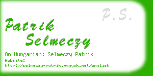 patrik selmeczy business card